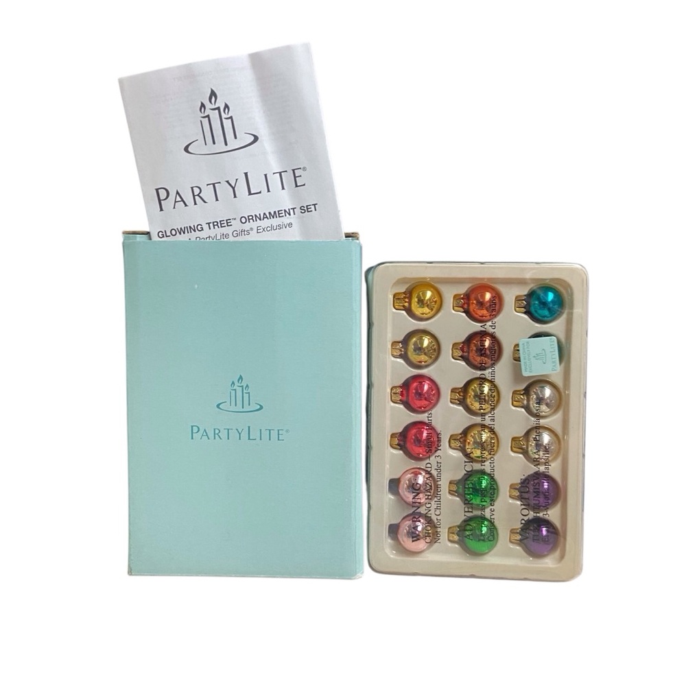 Partylite Glowing Tree Ornament Set Extremely Rare Retired NIB P7855 Multi